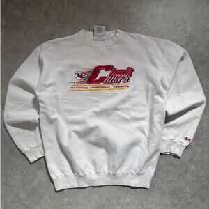 90s Vintage Kansas City Chiefs White Embroidered Crewneck Size M
